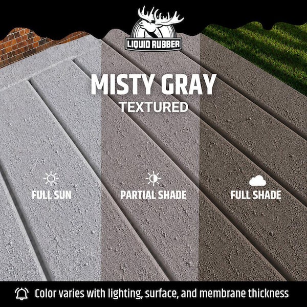 Polyurethane Deck Coating 4 Gal. 10x Stronger than Paint - Sealant for Pool Decks, Patios, Porches - Textured Misty Gray