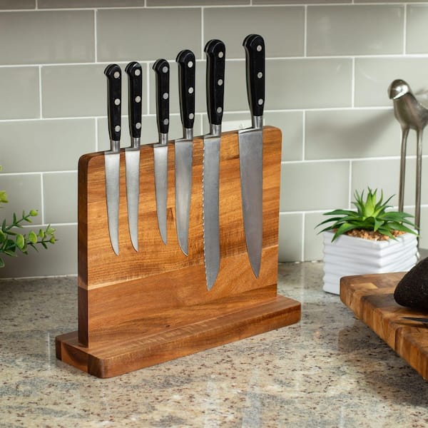 Wooden Magnetic Knife Block in Natural