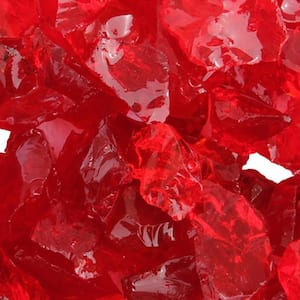20 lbs. Recycled Fire Pit Fire Glass in Red