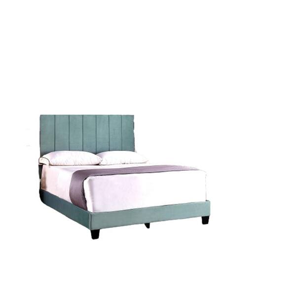 US Pride Furniture Mallory Dark Moderate Cyan Twin Upholstered Platform Bed