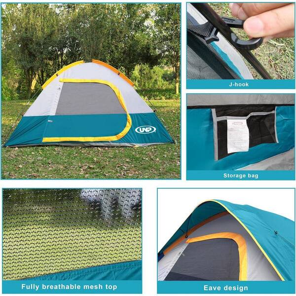 8 ft. x 7 ft. 4-Person Waterproof Windproof Camping Tent with