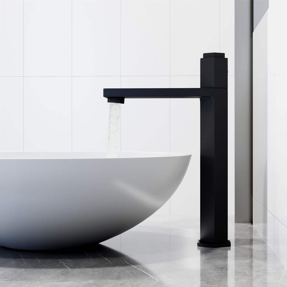 Nova Matte Black Single Handle Vessel Sink Faucet