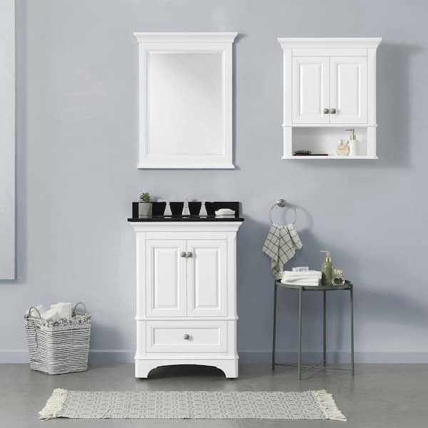 Double Door Mirror Indoor Bathroom Wall Mounted Cabinet Shelf Storage Cabinet Drawer Dressers Chests White 