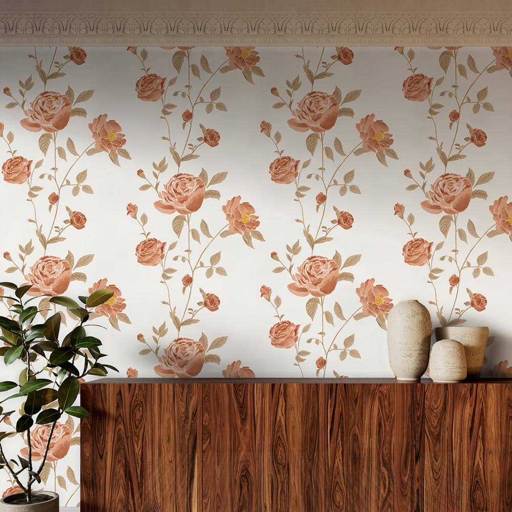 Scarlet Rose Self-Adhesive Peel and Stick Wallpaper