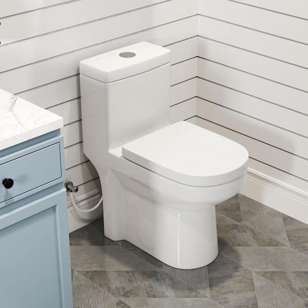 【I AM MARI】Belforin Toilet Flower Puff One Piece Hanikes One-Piece 1.1/1.6 GPF Dual Flush Round Toilet in
