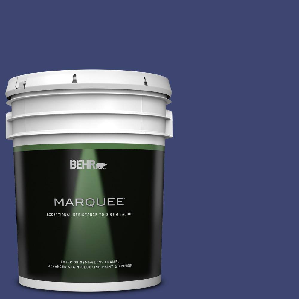 5 gal. #T18-18 Constellation Blue Semi-Gloss Enamel Exterior Paint & Primer
