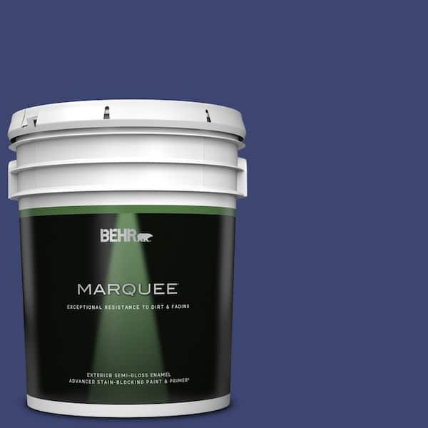 BEHR MARQUEE 5 gal. #T18-18 Constellation Blue Semi-Gloss Enamel Exterior Paint & Primer