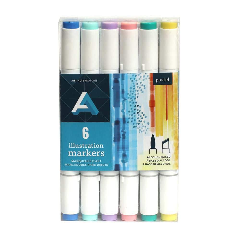 Illustration Marker Pastel Colors (6-Marker Set)