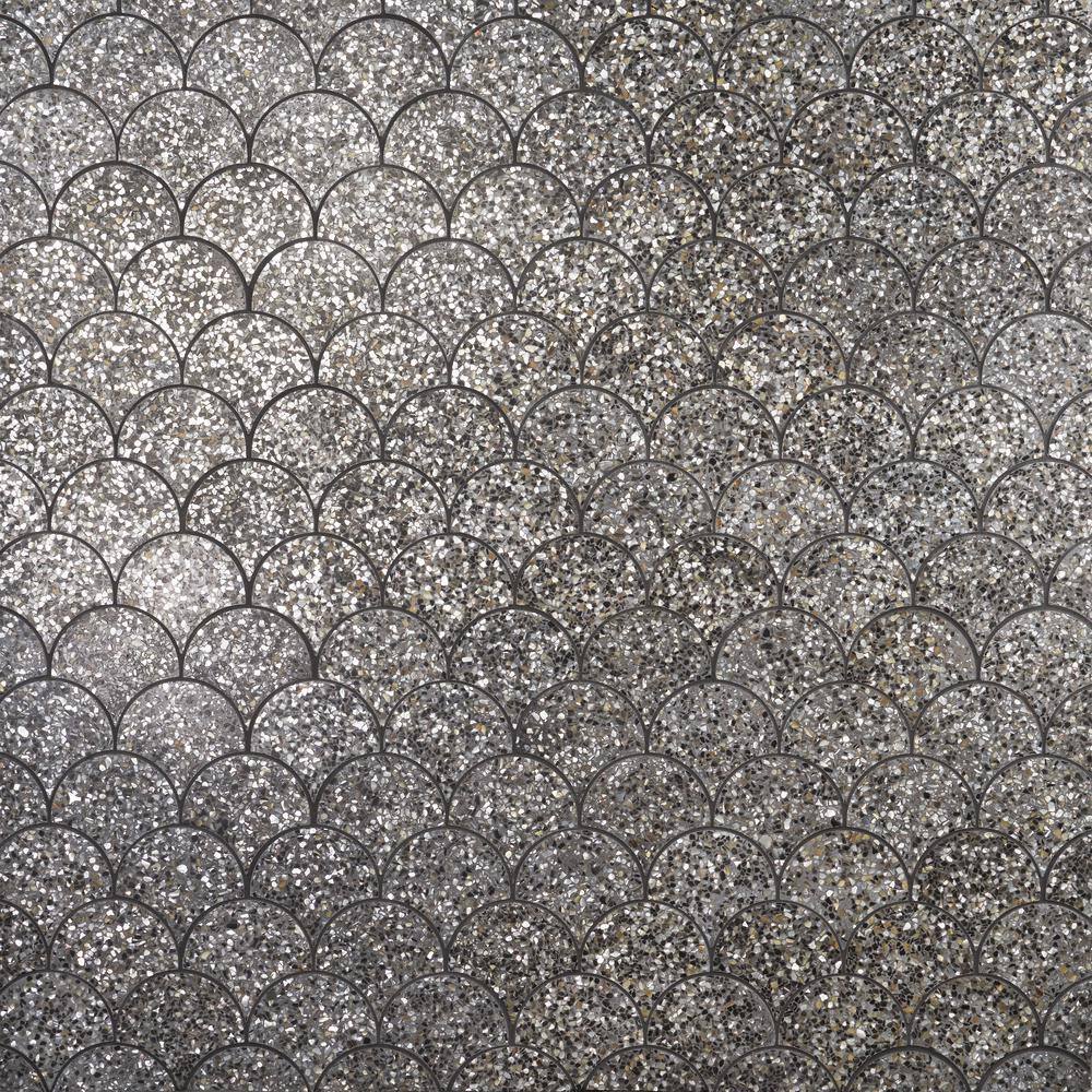 Gray Iridescent Polished Mosaic Fish Scale Tile