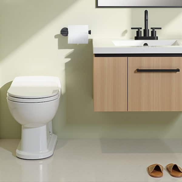 Single Arm Toilet Paper Holder Wall Mounted in Stainless Steel Matte Black