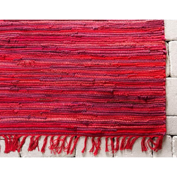 Bright Red 3x4 Antique Hand Woven Area Rug – Made With Loom