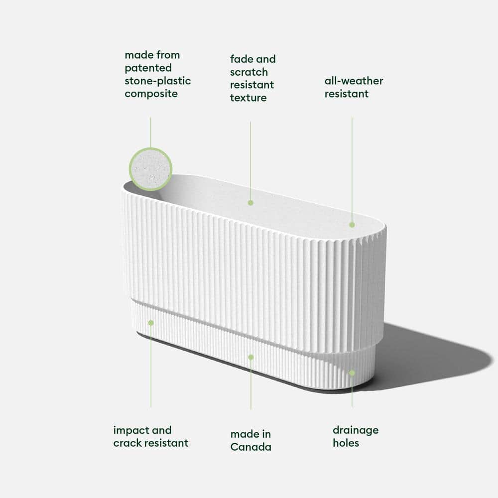 Demi 30" White Concrete-Composite Long Planter