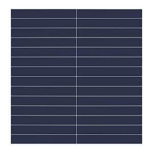 Stacked Navy Blue 12 in. x 12 in. Peel and Stick Backsplash Stone Composite Wall Tiles (9.49 sq. ft. /Case)