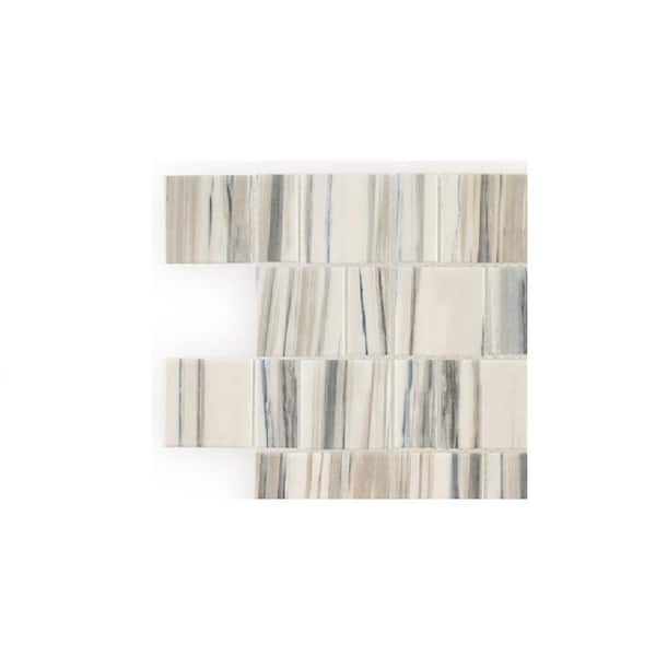 Jeffrey Court Take Home Tile Sample - Ravine White 4 in. x 4 in. Square Matte Glass Mosaic