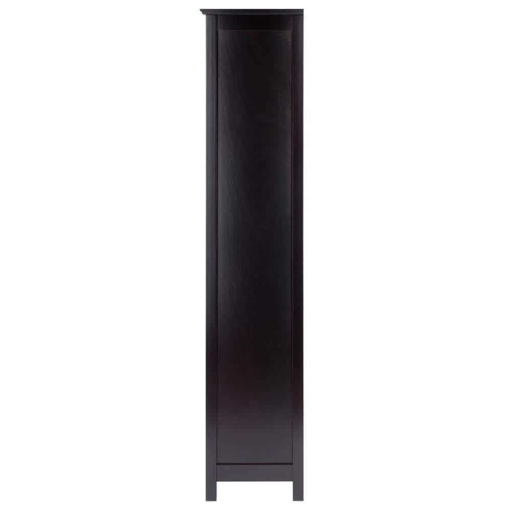 Transitional Espresso Brown Wood 5-Tier Storage Shelf