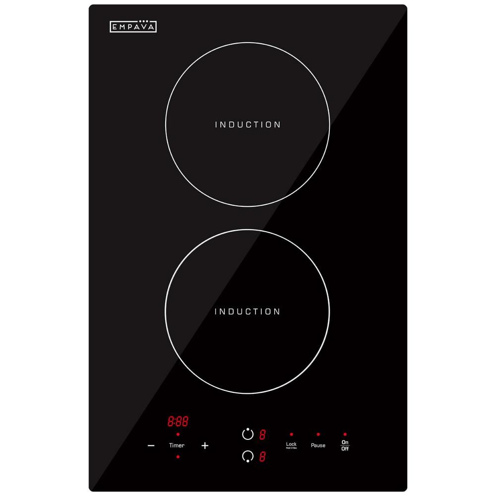 Empava 13.4 in. Smooth Surface Portable Electric Modular Induction Cooktop in Black with 2 Elements