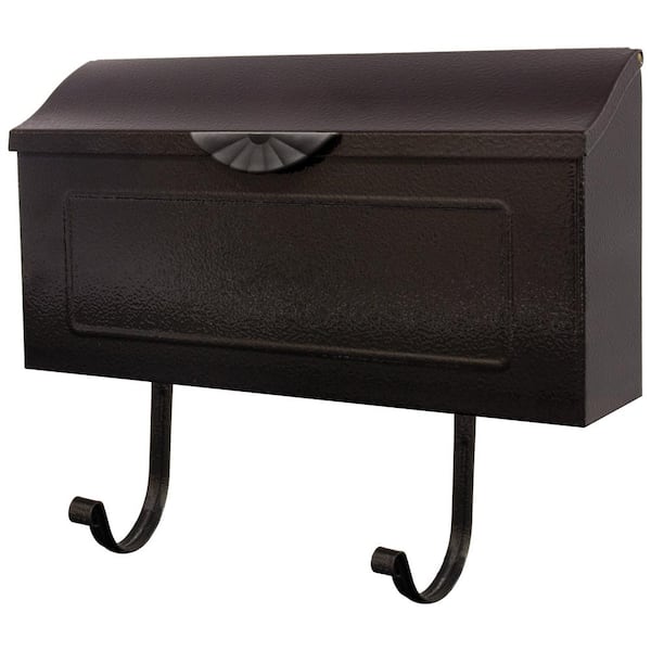 Amboy Medium Horizontal Steel Wall Mount Mailbox Black
