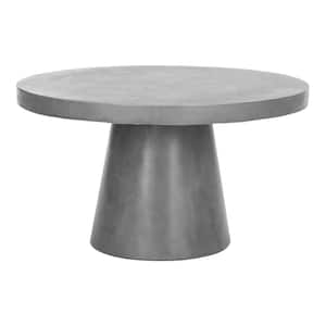 Delfia Dark Gray Round Stone Indoor/Outdoor Coffee Table