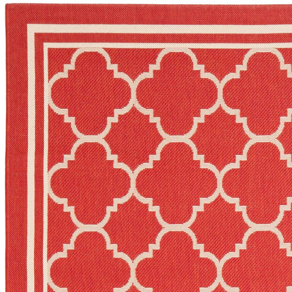 Red Synthetic Flat Woven Stain-Resistant 8' x 11' Area Rug