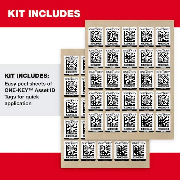 Large ONE-KEY Asset ID Tags For Metal Surfaces (25-Tags)