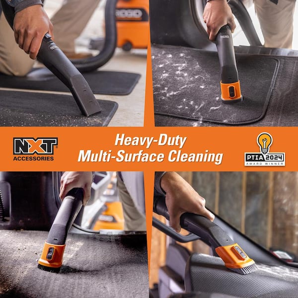 2-1/2 in. MAX2503A NXT Max Locking Car Nozzle Shop Vacuum Attachment with Bristle Shoe Kit for RIDGID NXT Wet Dry Vacs