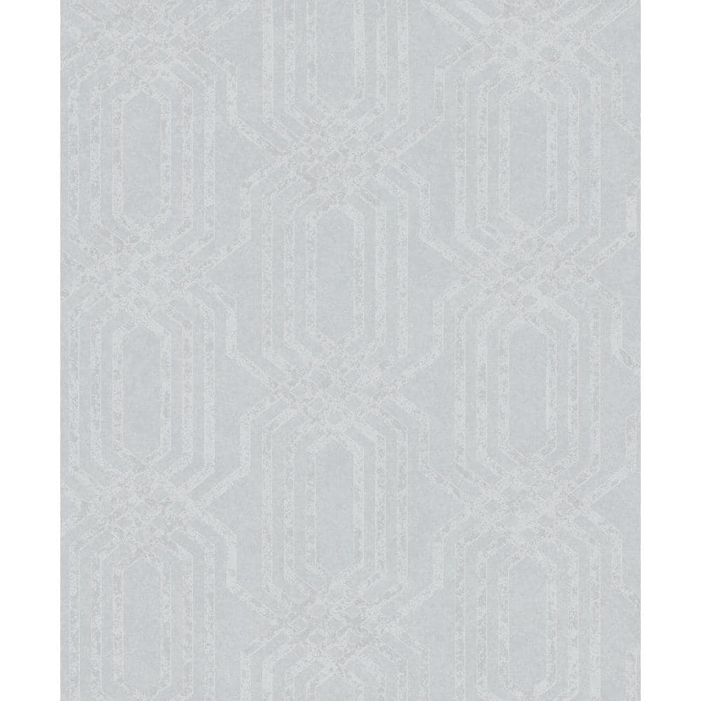 Hotel Collection Silver Embossed Geometric Trellis Glitter Finish Non-Paste
