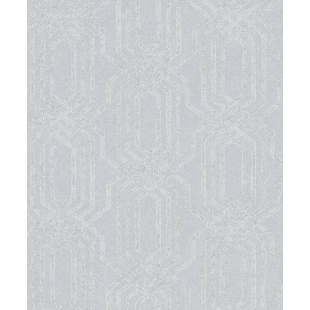 Hotel Collection Silver Embossed Geometric Trellis Glitter Finish Non-Paste