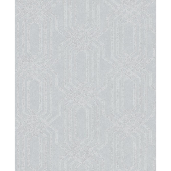 Unbranded Hotel Collection Silver Embossed Geometric Trellis Glitter Finish Non-Pasted Non-Woven Wallpaper Sample