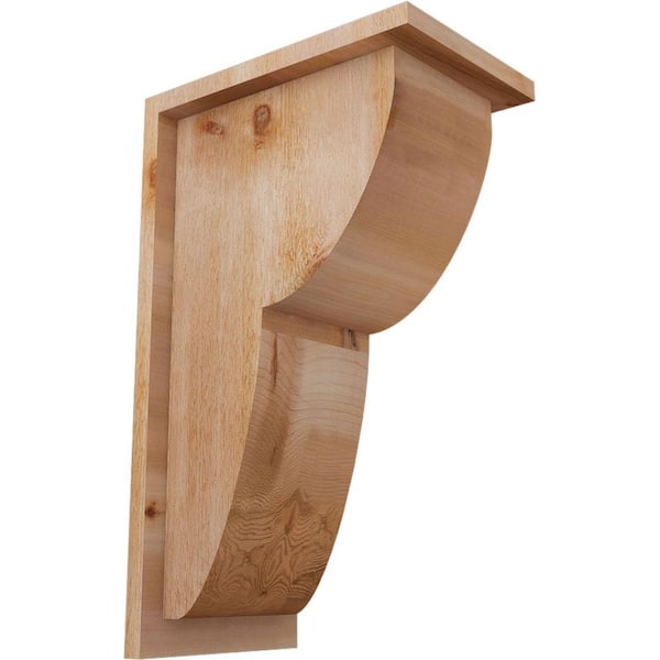 Ekena Millwork 8 in. x 12 in. x 20 in. Western Red Cedar Crestline Rough Sawn Corbel with Backplate