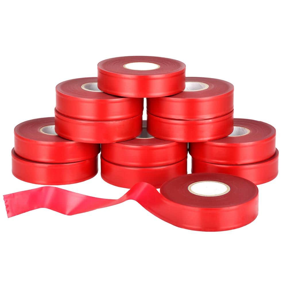AdirPro 300 ft. x 4 in. Fluorescent Red Flagging Tape (12Pack)719300