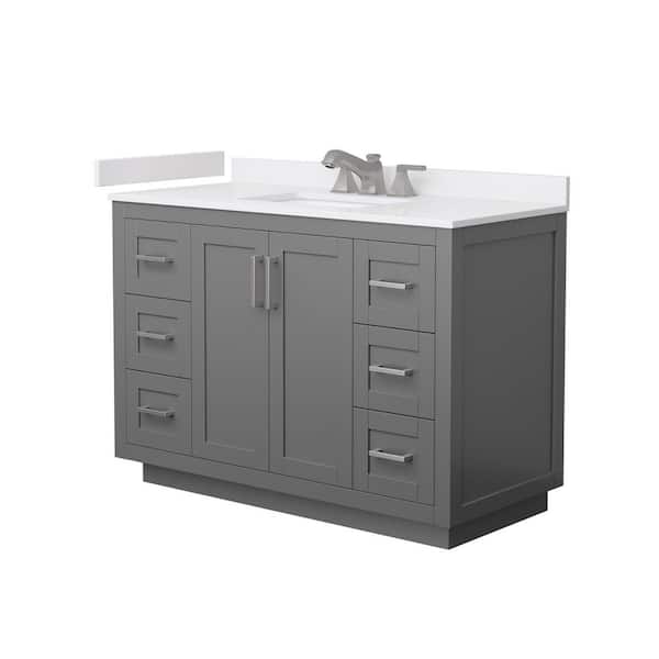 Miranda 54 in. Single Freestanding Dark Gray Bath Vanity with Carrara Cultured Marble Top Assembled
