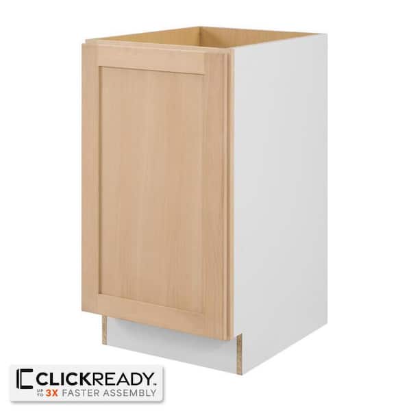 18 in. W x 24 in. D x 34.5 in. H Ready to Assemble Double Trash Can Cabinet in Unfinished with CLICKREADY Technology