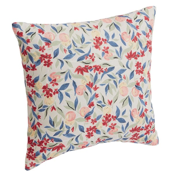 18 in. x 18 in. Outdoor Patio Throw Pillow in Citrus Garden