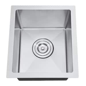 Brushed Stainless Steel 13 in. Single Bowl Undermount Scratch-Resistant Nano Kitchen Sink With Strainer