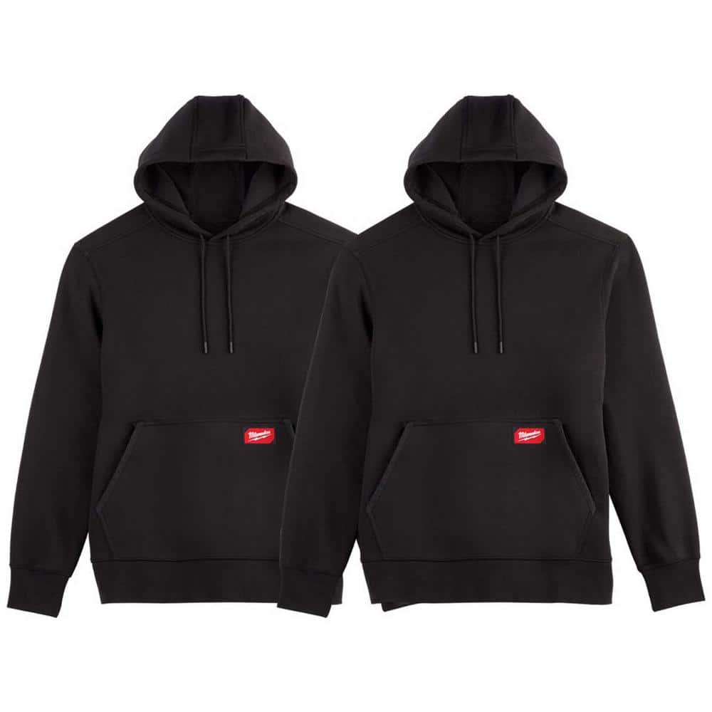 Men's Large Black Midweight Cotton/Polyester Long-Sleeve Pullover Hoodie (2-Pack) price history on PriceWatchPro