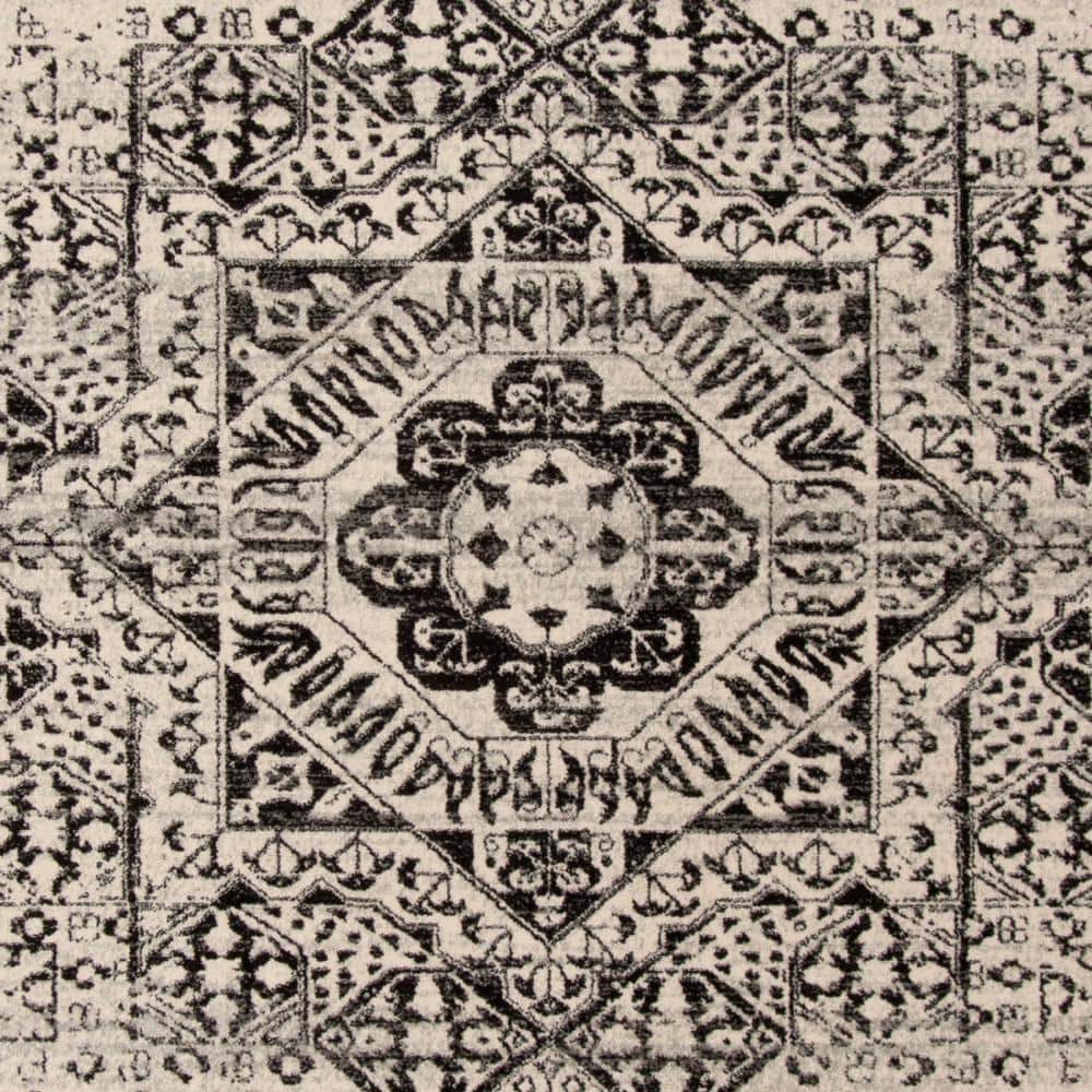 Chic Reversible Black/Ivory Synthetic 8' x 10' Area Rug
