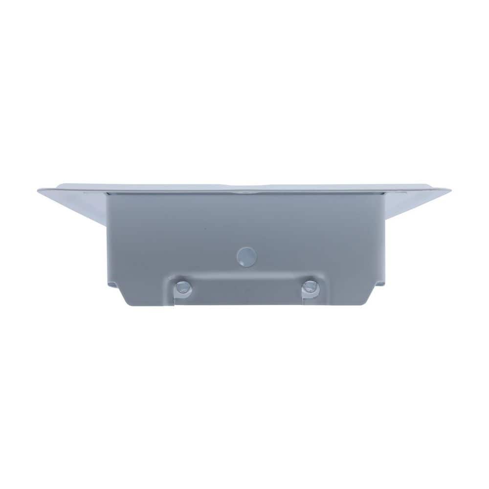 White Steel Floor Register with Louvered Design, 4x10 Inch