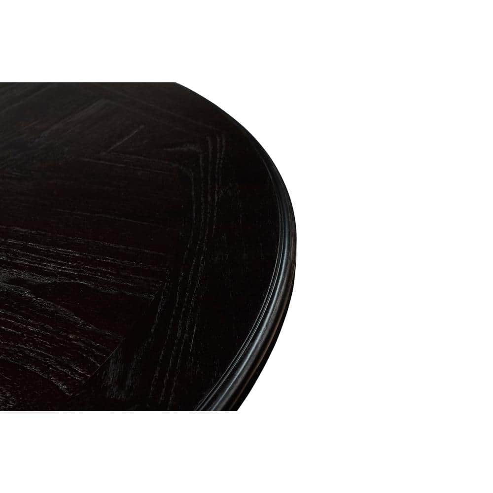 Ebony Round Transitional Wood Pub Table with 4 Chairs