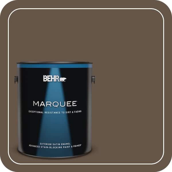 BEHR MARQUEE 1 gal. #N220-7 Cavalry Brown Satin Enamel Exterior Paint & Primer