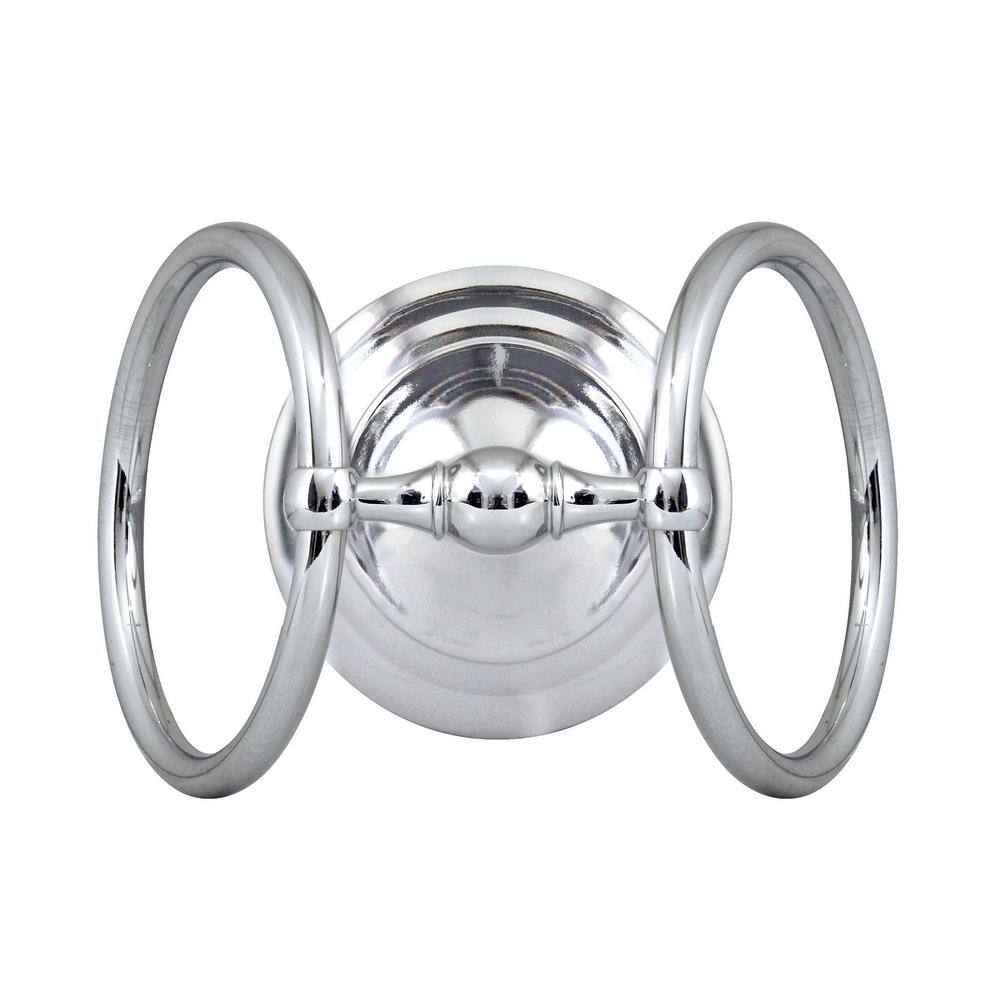 17" Polished Chrome Double Freestanding Hand Towel Ring