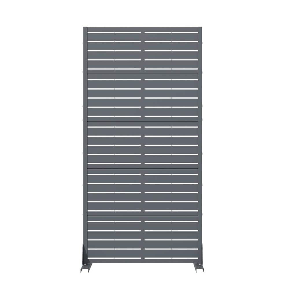 60 in. x 30 in. Cambrian Gray Metal Decorative Privacy Screen Garden Fence Louvered Wall Decor Lattice Panel price history on PriceWatchPro