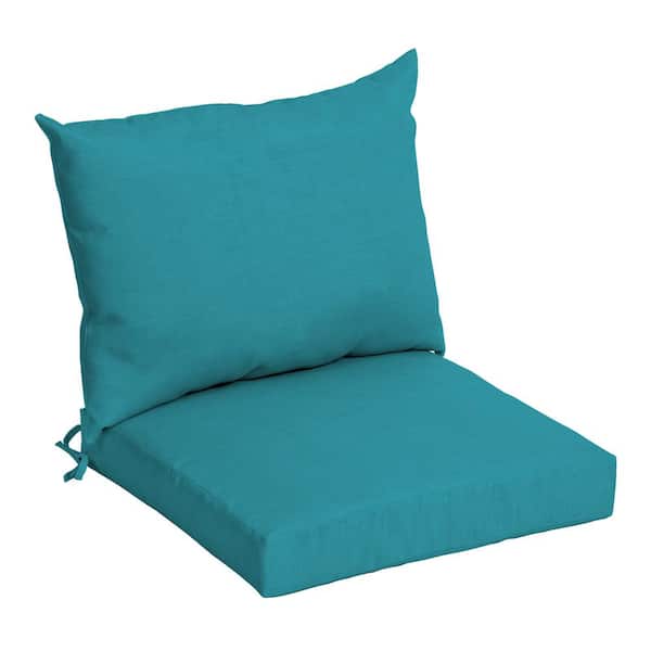 Photo 1 of 21 in. x 21 in. Lake Blue Leala Outdoor Dining Chair Cushion