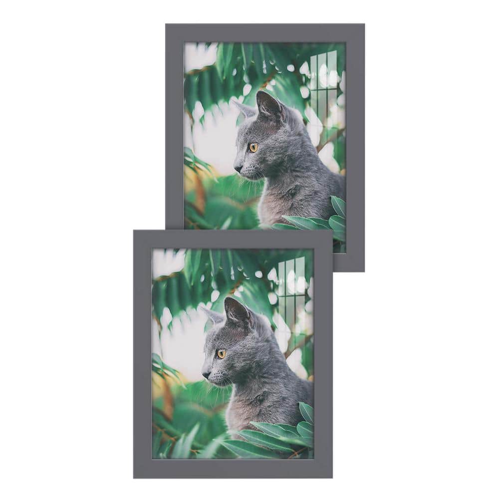 Wexford Home Modern 8 in. x 10 in. Grey Picture Frame (Set of 2) WF003F2 The Home Depot