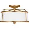 Generation Lighting Stonington 14 in. 2-Light Antique Gild Semi-Flush ...