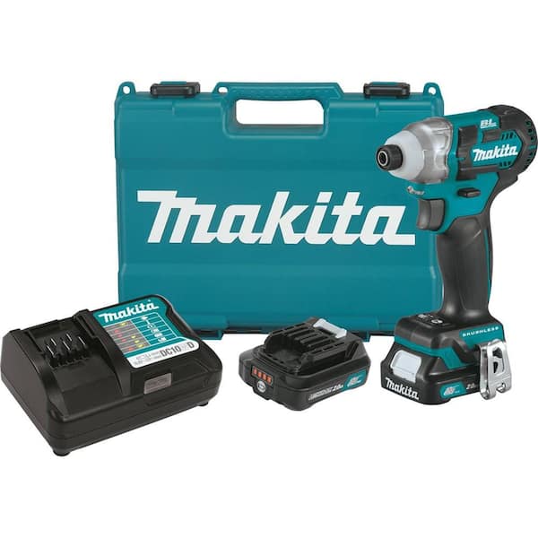 Makita 12V max CXT Lithium-Ion Brushless 1/4 in. Cordless Impact Driver Kit with (2) Batteries 2.0Ah, Charger, Hard Case