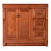 Naples 36 in. W Bath Vanity Cabinet Only in Warm Cinnamon with Right Hand Drawers