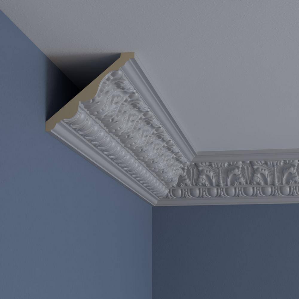 Primed White Polyurethane Geometric Crown Moulding Sample