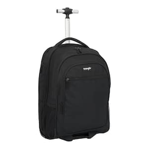 19 in. BLACK ROLLING BACKPACK w/SIDE-LOADING LAPTOP COMPARTMENT & BLADE WHEELS