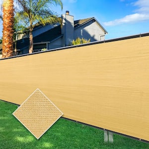 6 ft. x 50 ft. Privacy Screen Fence Heavy-Duty Protective Covering Mesh Fencing for Patio Lawn Garden Balcony Sand