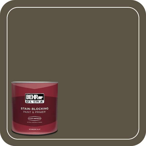 BEHR ULTRA 1 qt. #730D-7 Shadow Ridge Extra Durable Flat Interior Paint & Primer